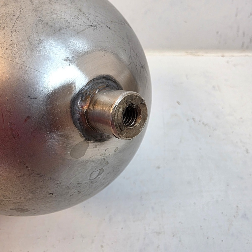 Vintage Industrial Stainless Steel Ball Float 4.5" Spherical Tank Valve Finial - Picture 3 of 5